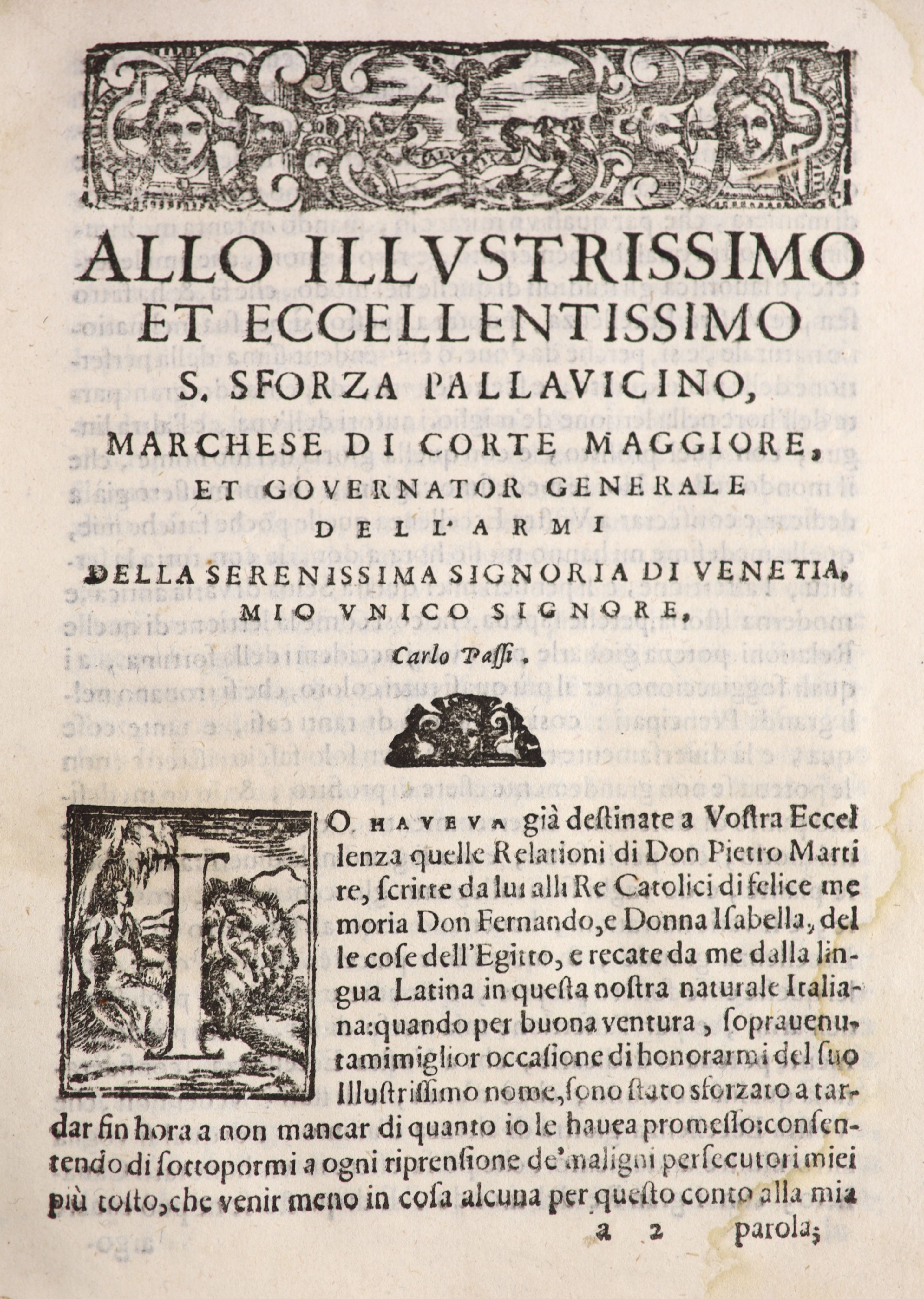 Passi, Carlo - La Selva di Varia Istoria, qto, limp vellum, pagination errors (jumps page 33 to 36, and others), Venice 1608